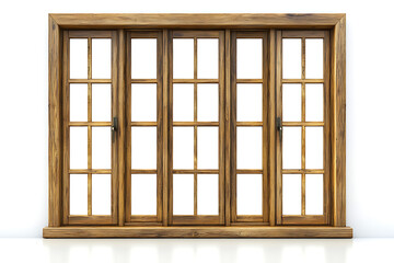 Obraz premium Set of wooden windows isolated on a white background