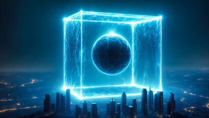 UAP Cube Flying Over Earth