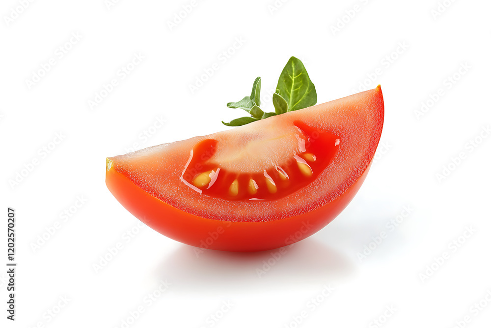 Poster slice of tomato isolated on a white background