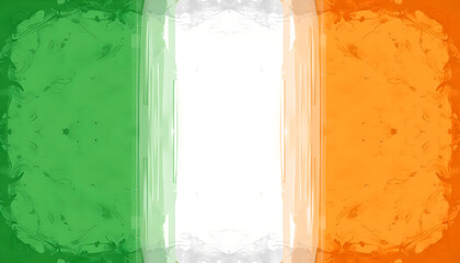 Irish flag design with modern abstract textures