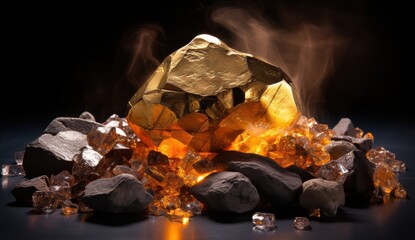 Golden Stone, pure gold, gold rock