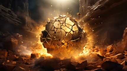 Golden Stone, pure gold, gold rock