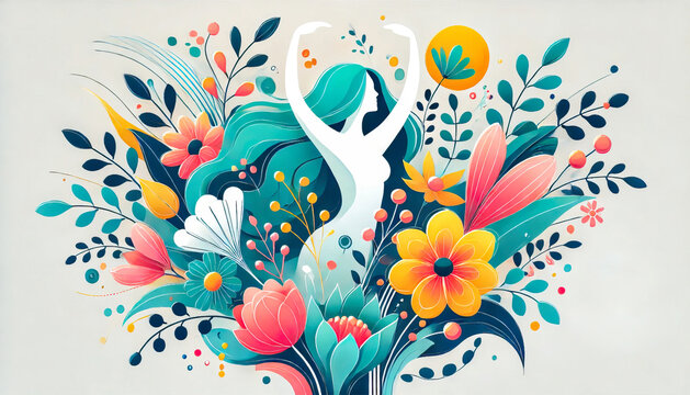 Happy Women’s Day. Vibrant Illustrations Celebrating International Women’s Day, Feminine Empowerment