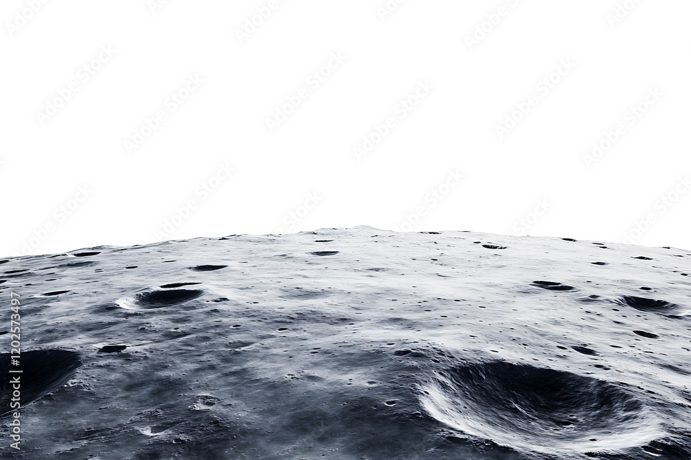 Poster surface of the moon isolated on a white background