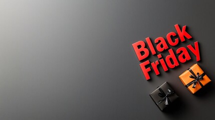 Black friday shopping event online retail space promotional content minimalist background above viewpoint bargain hunting concept