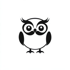 Fototapeta premium Cute cartoon owl illustration, white background, children's book, design element (1)