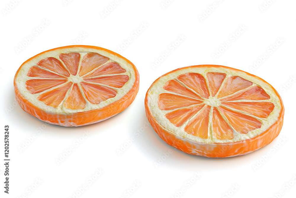 Poster round citrus slices isolated on a white background