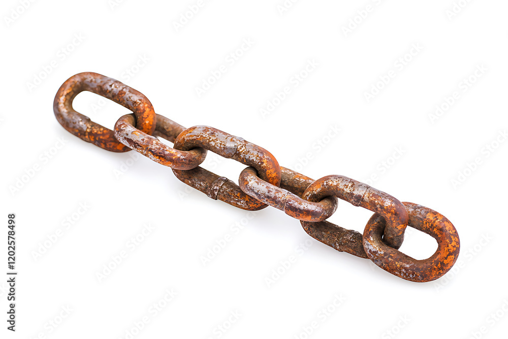 Aufkleber rusty chain isolated on a white background