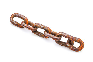Obraz premium Rusty chain isolated on a white background