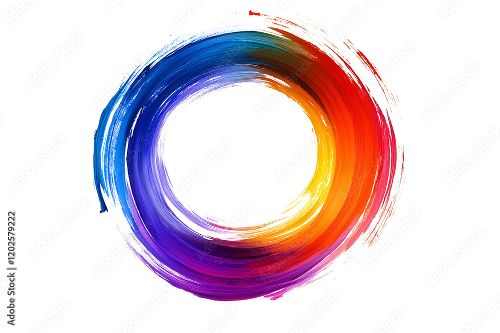 Aufkleber scribble colorful circle brush stroke isolated on a white background