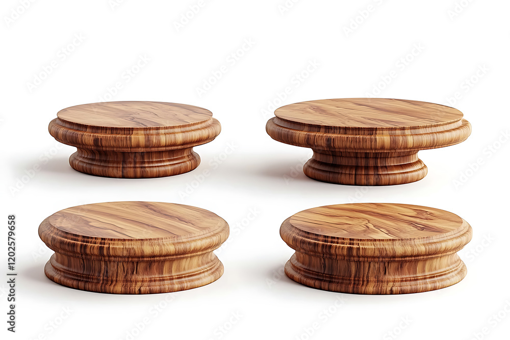 Poster set of abstract pedestal podiums isolated on a white background