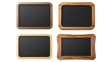 Collection of Blank Blackboards in Wooden Frames Generative AI