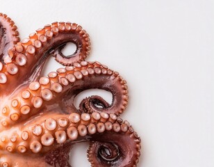 Octopus Tentacle with Ice on Cold White Background