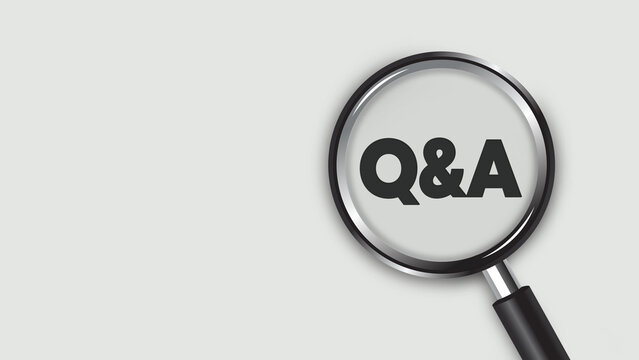 QA or FAQ concept. Inscription in magnifier.