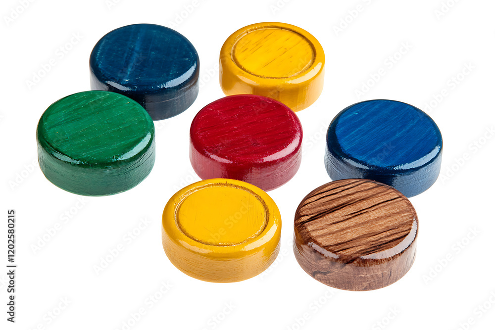 Poster Set of board game counters isolated on a white background