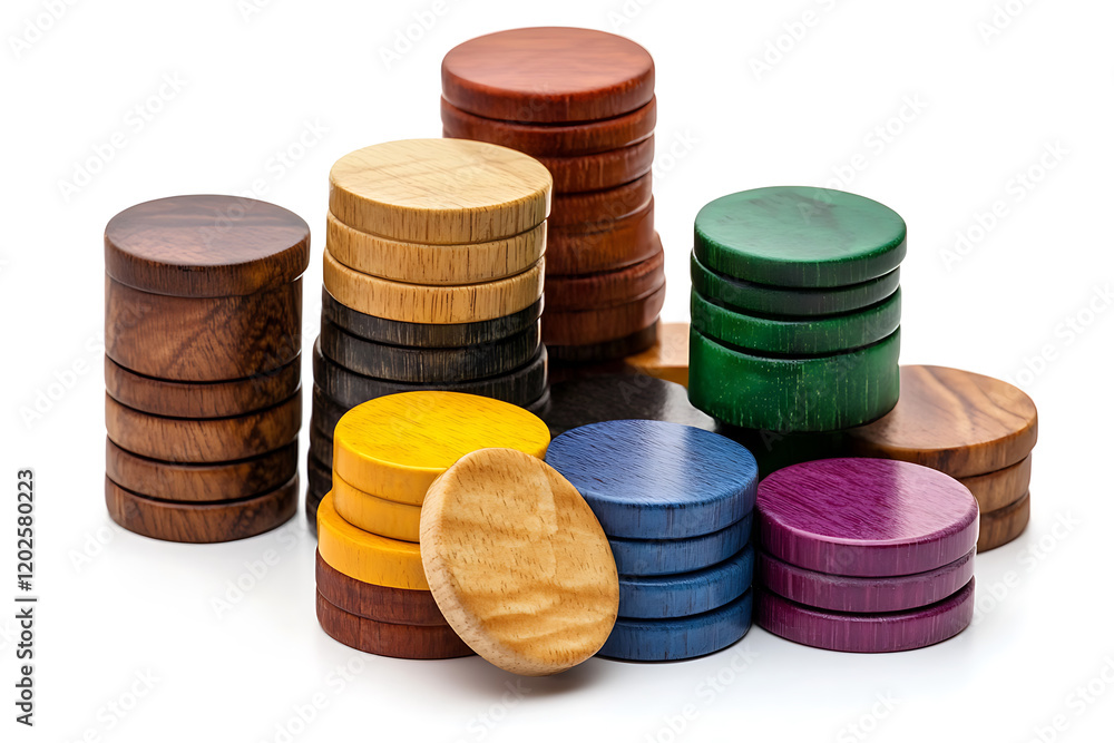 Poster Set of board game counters isolated on a white background