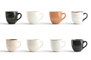 Fototapeta premium Set of coffee cups isolated on a white background