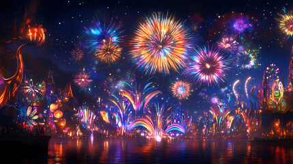 captivating colorful array fireworks