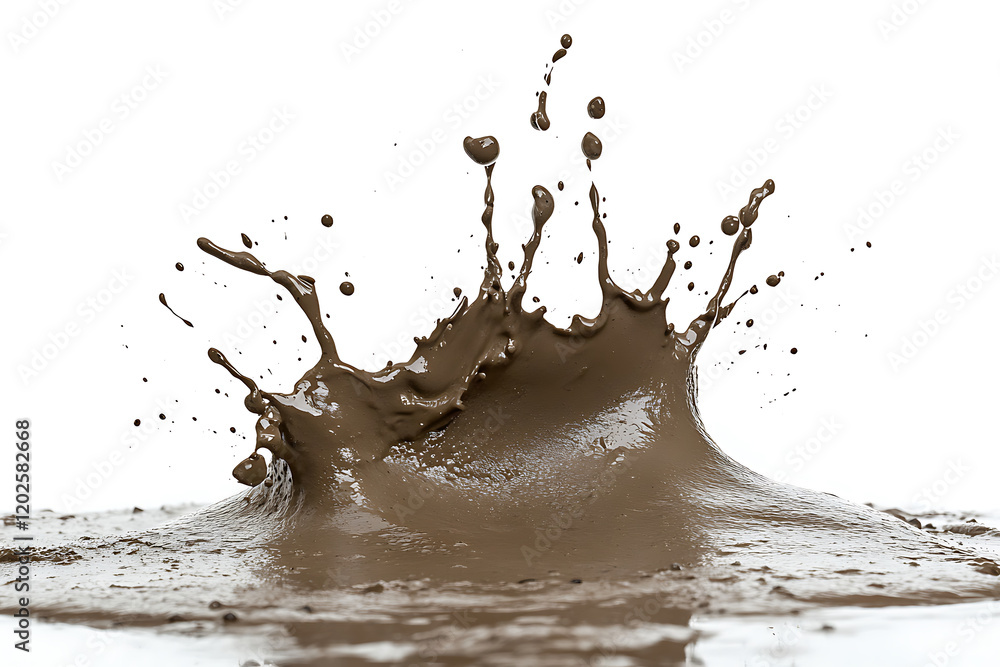 Poster mud splash isolated on a white background