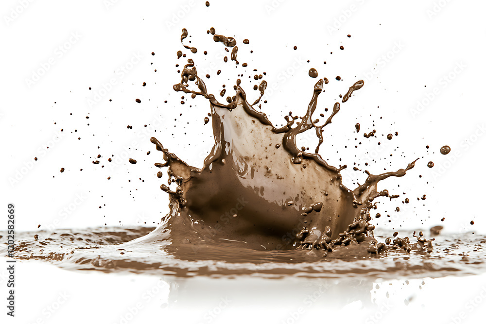 Poster mud splash isolated on a white background