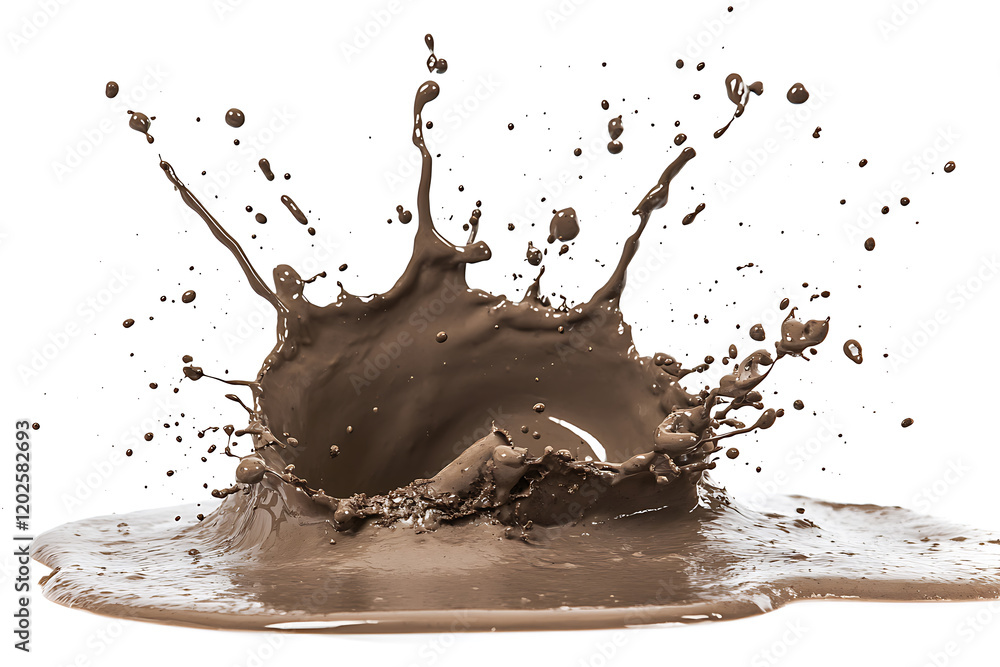 Poster mud splash isolated on a white background