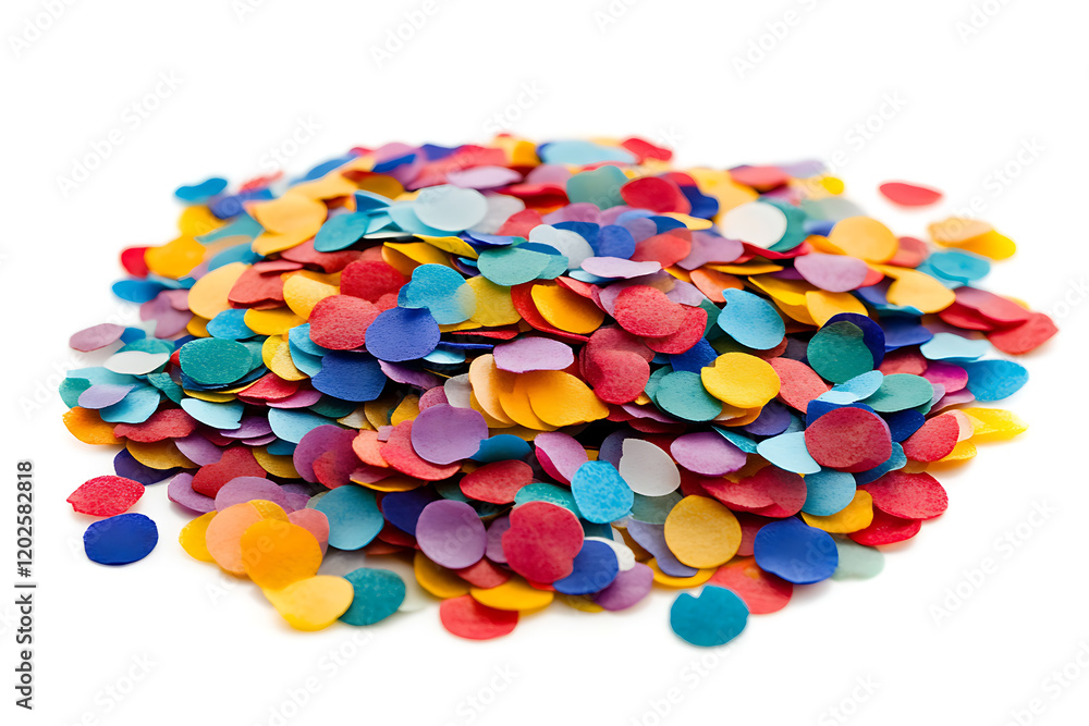 Poster multicolored confetti isolated on a white background