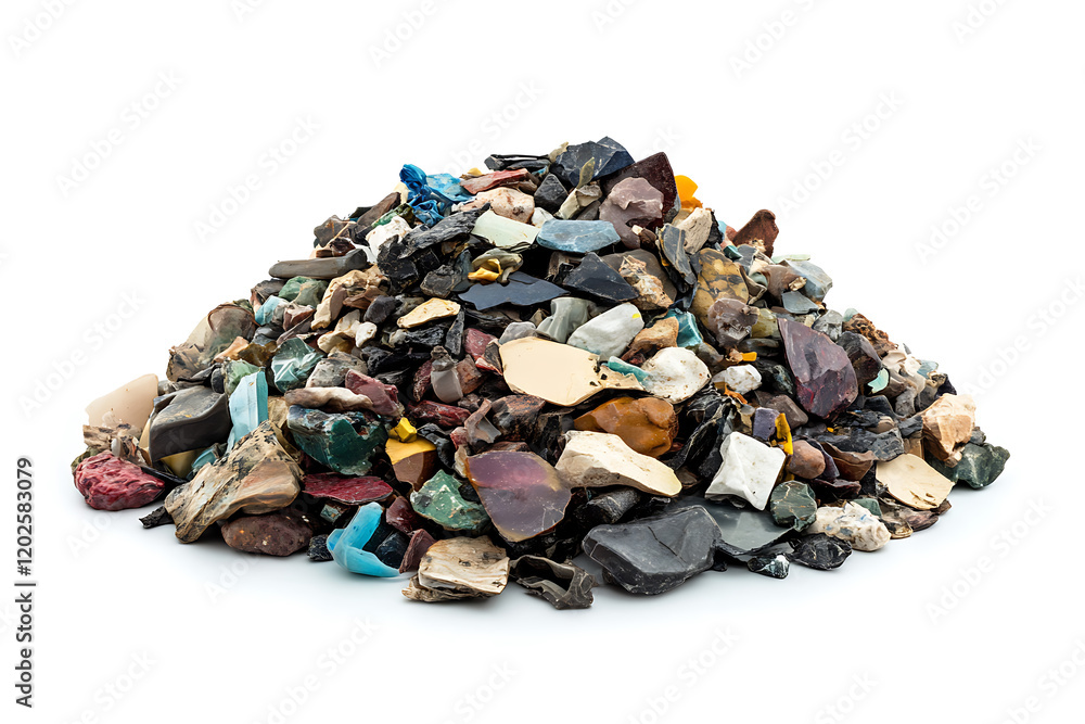 Poster pile of garbage isolated on a white background