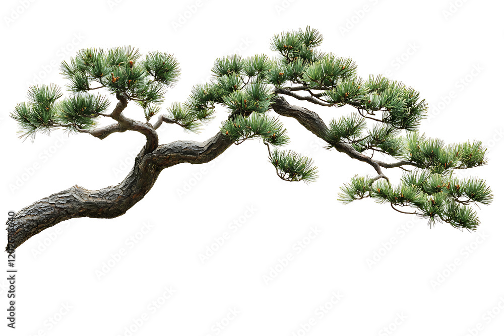 Poster pine tree branch isolated a white background