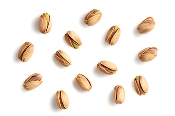 Obraz premium Pistachios isolated on a white background