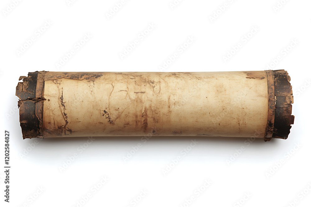 Poster old paper scroll ancient isolated on a white background