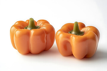 Orange bell pepper isolated a white background