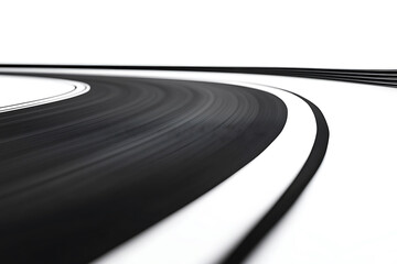 Race track with sharp curves isolated a white background