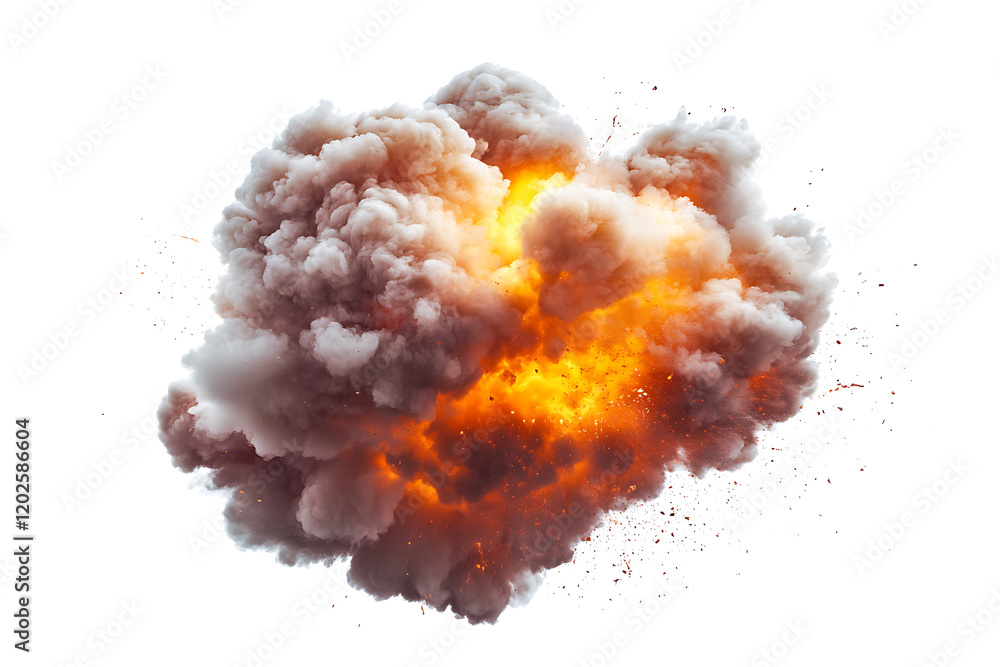 Aufkleber Realistic and colorful explosion effect isolated a white background