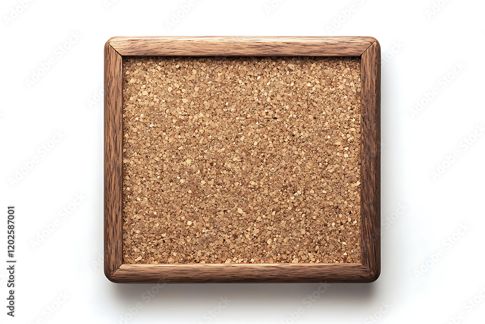 Aufkleber rectangular cork bulletin board with wooden frame isolated a white background