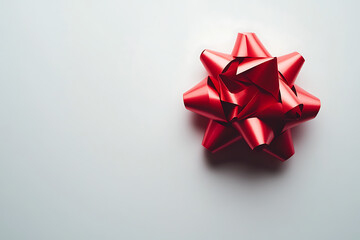 Red bow isolated a white background
