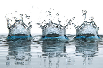 Set of splashing water isolated a white background