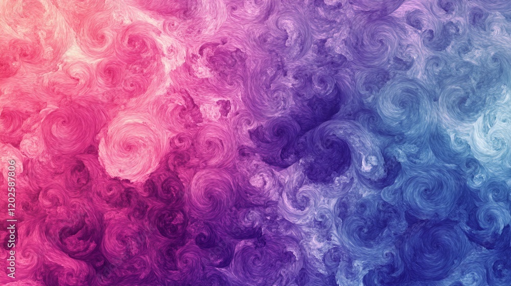 Poster swirling gradient background of pinks purples and blues with a textured pattern