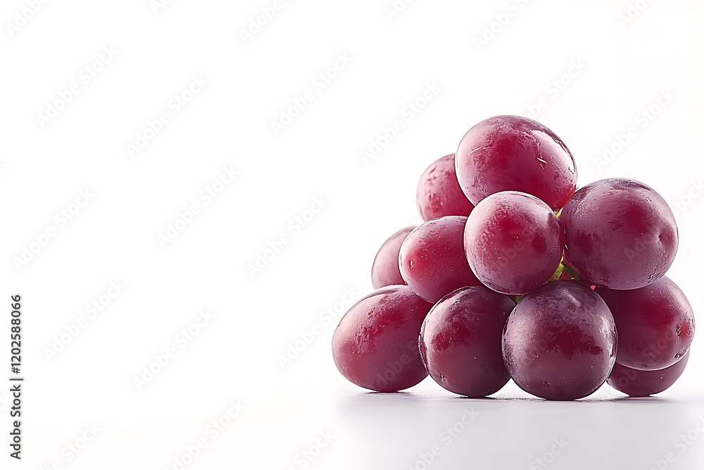 Poster red grapes isolated a white background