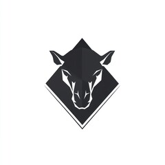 Fototapeta premium Sheep head logo design, isolated on white background, for branding