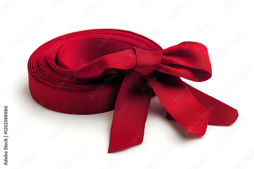 Poster red ribbon and bow isolated a transparent background