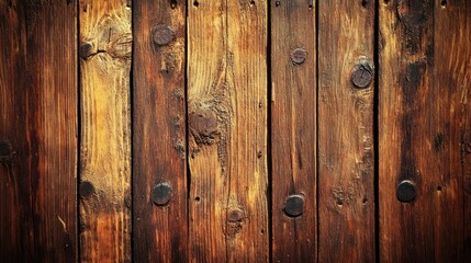 Naklejka premium Rustic Wooden Texture: Brown Wooden Planks Background