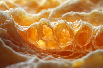 Closeup of a fresh peeled orange slice
