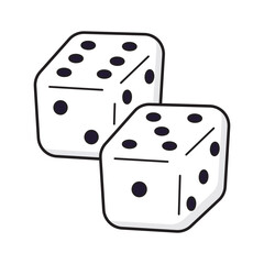 Two gambling dice isolated vector illustration
