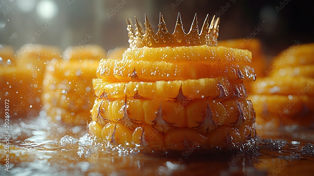 Poster a table with two piles of corn stacked on top of each other