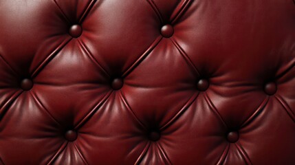 Naklejka premium Close-up of dark red tufted leather upholstery texture. (1)