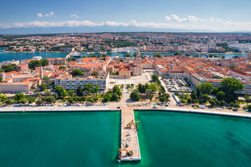 Aerial view of the Zadar town in Dalmatia region of Croatia.