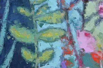 Various oil paintings, flowers, forests, birds, marine creatures, eagles, beautiful