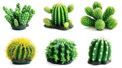 Colorful Collection of Real Cacti Plants on Display Generative AI