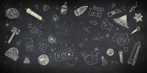 Chalkboard Design with Labor Day Doodles