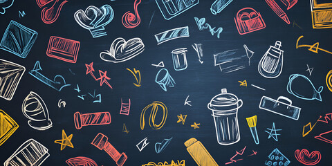 Chalkboard Design with Labor Day Doodles